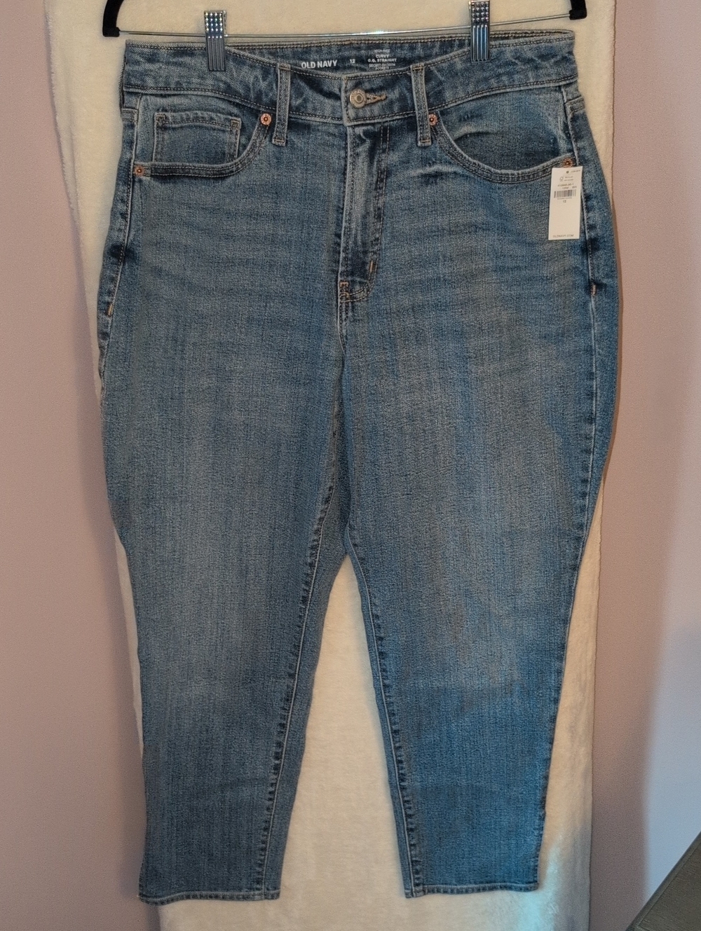 Old Navy Light Blue Cropped High-Rise Curvy Straight Jeans NWT